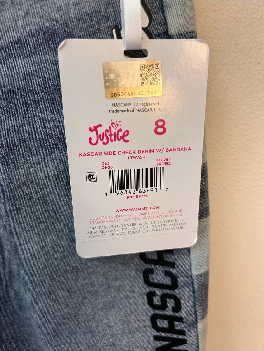 Justice x NASCAR girls flare leg jeans size 8